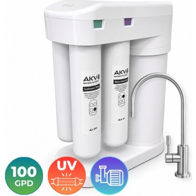 AKV RO TYTAN-100+UV+P White kompaktní filtr reverzní osmózy 100 GPD – Hledejceny.cz