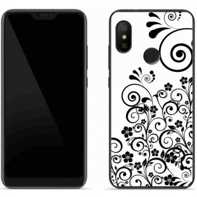 Pouzdro mmCase Gelové Xiaomi Mi A2 Lite - černobílé květinové vzory – Zbozi.Blesk.cz