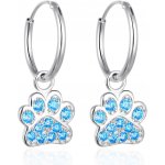 AGATO Dívčí kruhové náušnice s tlapkou AGT-ED012KBL – Zboží Mobilmania