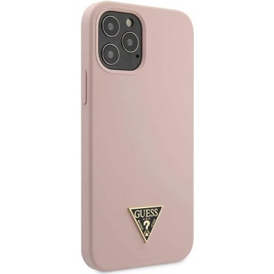 Pouzdro Guess Silicone Case Apple iPhone 12 Pro MAX růžové