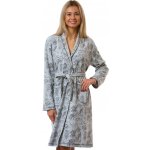 Dámský župan s límcem termo bavlna šedý se vzorem zvířecí kůže ZOO 1TB0109 šedá – Sleviste.cz
