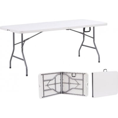 TENTino STL152P skládací stůl 152x76 cm PŮLENÝ, bílý – Zboží Dáma
