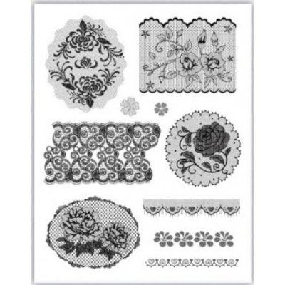 Creatoys Gelová razítka Krajky s růžičkami a srdíčky – Zboží Mobilmania