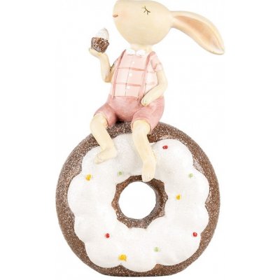 Dekorace králíček sedící na donutu - 10*6*17 cm – Hledejceny.cz