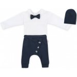 Baby Nellys 3-dílná sada Hubert body s motýlkem dl.rukáv tepláčky a čepička granát – Zboží Dáma