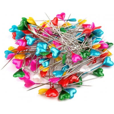 Ozdobné špendlíky délka 55 mm srdce Varianta: mix barev, Balení: 1 krab. – Sleviste.cz