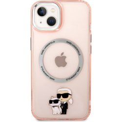 Pouzdro Karl Lagerfeld MagSafe IML Karl and Choupette NFT iPhone 14 Plus růžové