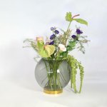 AYTM Váza Globe, Ø 17 cm, kouřově šedá / zlatá, sklo, nerezová ocel - 500420050011 – Hledejceny.cz