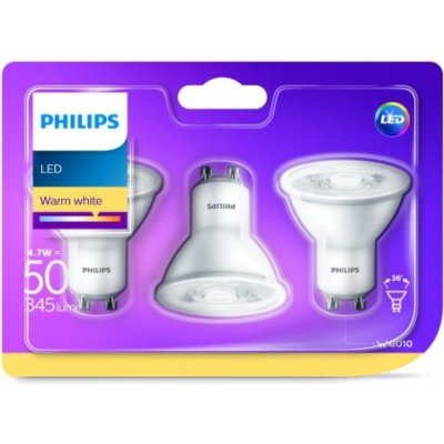 Philips LED žárovka 50W GU10 827 36D FR ND 345Lm 230V 3 ks – Hledejceny.cz