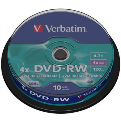 Verbatim DVD-RW 4,7GB 4x, 10ks (43552)