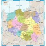 Magnetická mapa Polska, politická, barevná (samolepící feretická fólie) 66 x 71 cm – Zboží Mobilmania