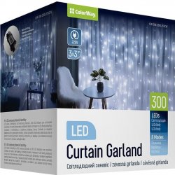 COLORWAY LED girlanda vnitřní 300 LED délka 3 x 3m studená bílá AC 220V CW-GW-300L33VCW