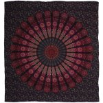 BOB Batik přehoz na postel indický Peacock Mandala fialový bavlna King size 220 x 200 cm – Zbozi.Blesk.cz
