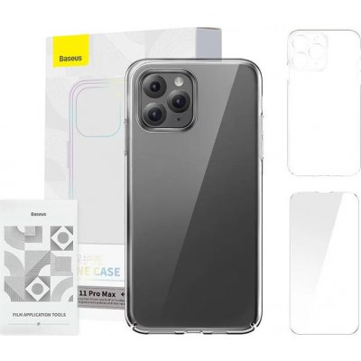 Pouzdro Case Baseus Crystal Series for iPhone 11 Pro Max clear + tempered glass + cleaning kit – Zboží Mobilmania