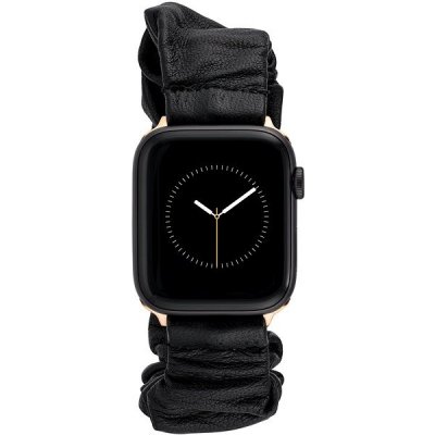 Anne Klein Řemínek s nerez pouzdky pro Apple Watch 38mm / 40mm / 41mm kůže, černý WK/1022RGBK