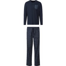 Livergy pánské pyžamo dlouhé vzorované tm.modré