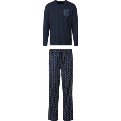 Livergy pánské pyžamo dlouhé vzorované tm.modré – Zboží Mobilmania