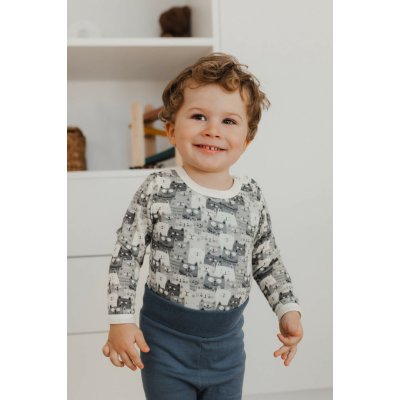 Dvouvrstvé merino body s bambusem dlouhý rukáv SAFA šedá kočka – Hledejceny.cz