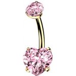 Šperky4U Pozlacený piercing do pupíku srdíčko - TITAN - TIT1745-P – Hledejceny.cz
