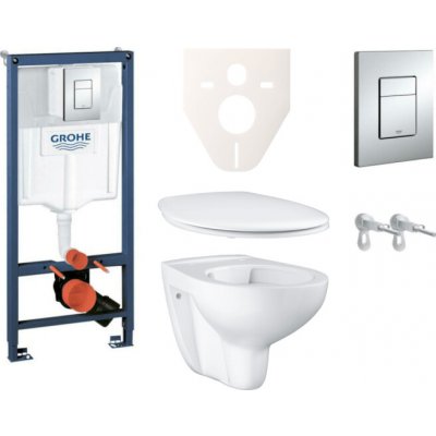 Závěsný WC set Grohe do lehkých stěn / předstěnová montáž + WC Grohe Bau Ceramic SIKOGRS3G0 – Zboží Dáma