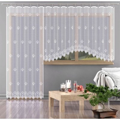 Hotová záclona nebo balkonový komplet, Elisa, bílá 180 x 250 cm dveře – Zboží Mobilmania