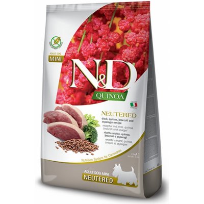 N&D Quinoa Dog Adult Mini Neutered Grain Free Duck & Broccoli & Asparagus 7 kg – Zboží Mobilmania