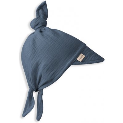 Dětský rostoucí mušelínový klobouček s kšiltem Petrol – Sleviste.cz