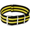 Řemínek k hodinkám NATO Strap Žlutá / černá NTS026 šíře