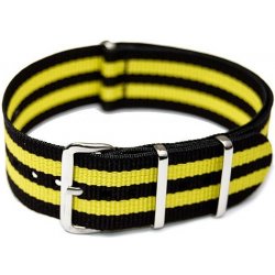 NATO Strap Žlutá / černá NTS026 šíře