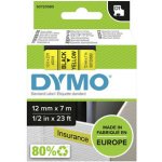 Dymo 45018 černý tisk/žlutý podklad, 7m, 12mm – HobbyKompas.cz