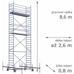 Lešení RUX MOBILO 800 8,6 m 180 cm – Hledejceny.cz