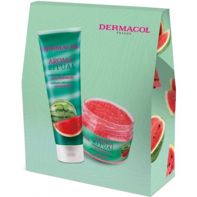 Dermacol Aroma Ritual Fresh Watermelon sprchový gel 250 ml + tělový peeling 200 ml dárková sada – Zbozi.Blesk.cz