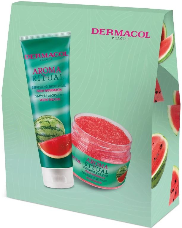 Dermacol Aroma Ritual Fresh Watermelon sprchový gel 250 ml + tělový peeling 200 ml dárková sada