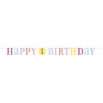 Unique Girlanda na party 1. narozeniny růžová 180 cm – Zboží Mobilmania