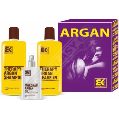 BK Brazil Keratin Argan pro suché a poškozené vlasy šampon 300 ml + kondicionér 300 ml + olej / sérum 100 ml dárková sada