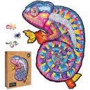 Puzzler Woods Dřevěné barevné Hypnotický chameleon 160 dílků