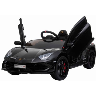 Beneo elektrické autíčko Lamborghini Aventador 12V 24 GHz dálkové ovládání USB / SD Vstup odpružení vertikální otvíravé dveře měkké Eva kola 2 X motor orginal licence černá – Hledejceny.cz