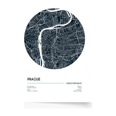 Plakát Mapy: Praha 50x70 – Sleviste.cz