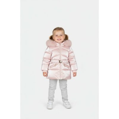 Joyce zimní bunda s kapucí a kožíškem růžová – Zboží Dáma