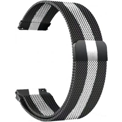 Madvell Kovový řemínek černá s bílým pruhem – Zboží Dáma