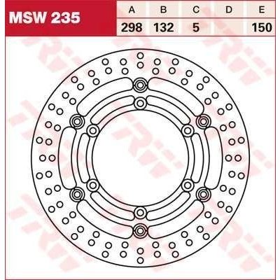 TRW MSW235 brzdový kotouč, přední YAMAHA XV 1600 WILD STAR SILVERADO rok 99-04 – Zboží Mobilmania