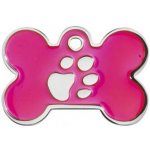 Psí známka Elegance Kost velká růžová/stříbrná 38x26 mm – Hledejceny.cz