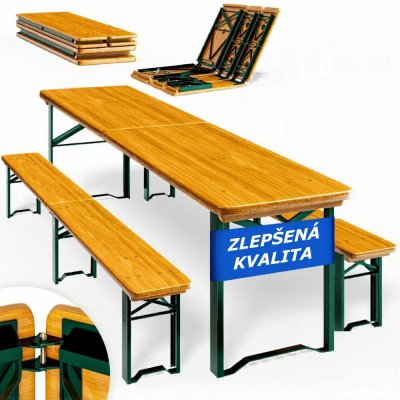 Jurhan Pivní set MAXI sklápěcí, 220cm, přírodní hnědá – Zboží Dáma