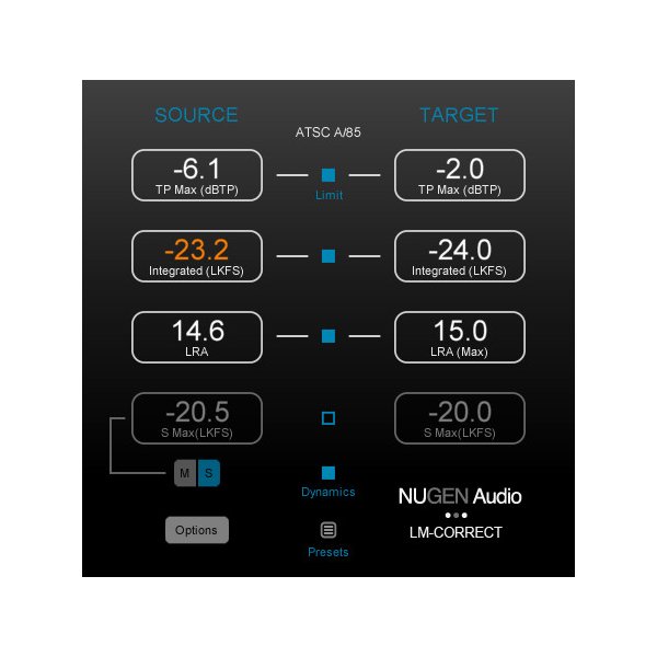 Program pro úpravu hudby Nugen Audio LM-Correct DynApt Extension