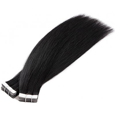 Vlasové PU pásky Tape in na prodlužování vlasů 30cm 01 černá jako uhel – Zboží Dáma
