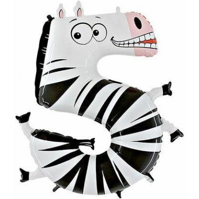 Grabo Nafukovací balónek zebra číslo 5 pro děti 102 cm