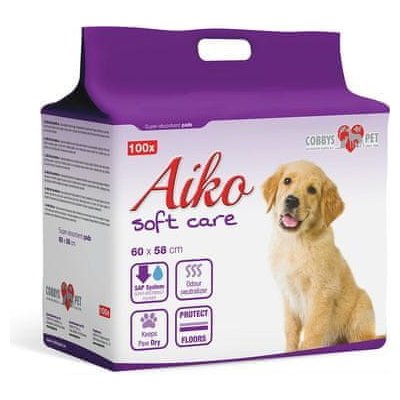 AIKO Soft Care 60x58cm 100ks pleny pro psy dáre Sensitive 16x20cm 20ks vlhčené utěrky – Zbozi.Blesk.cz