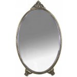 Chic Antique Bronzové antik oválné stolní zrcadlo s ozdobou Bariet - 15*0,5*26 cm - Chic Antique – Hledejceny.cz