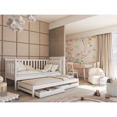 DP - Detske postele Kaja s výsuvným lůžkem a úložným prostorem Barva Přírodní – Zboží Mobilmania