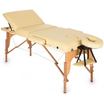 Klarfit MT 500 béžový masážní stůl 210 cm 200 kg sklápěcí jemný povrch taška MSS-MT 500 beige